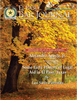 October/November 2014 - El Paso Bar Association