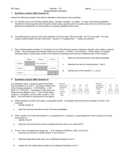 Experimental chemistry