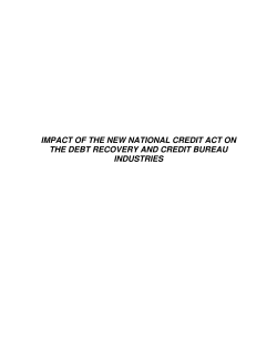 IMPACT OF THE NEW NATIONAL CREDIT ACT ON THE DEBT