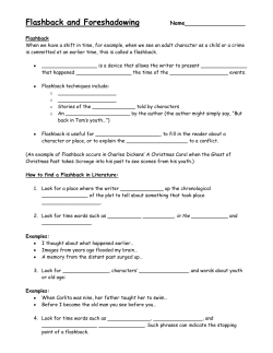 Flashback and Foreshadowing - Deer Creek Intermediate School