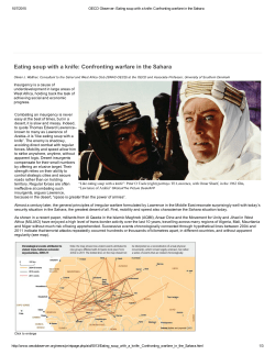 Eating soup with a knife: Confronting warfare in the Sahara