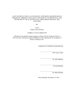 lady macbeth, the ill-fated queen - KU ScholarWorks