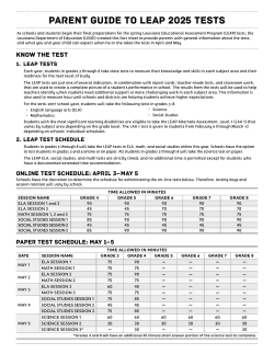 PARENT GUIDE TO LEAP 2025 tests