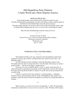 2004 Republican Party Platform - The American Presidency Project