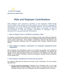 HSAs and Employer Contributions