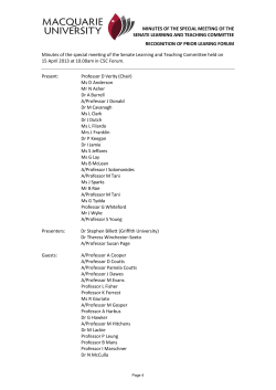 MINUTES OF THE SPECIAL MEETING OF THE SENATE