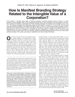 How Is Manifest Branding Strategy Related to the Intangible Value of