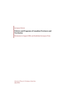 Policies and Programs of Canadian Provinces and Territories