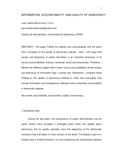 INFORMATION, ACCOUNTABILITY, AND QUALITY OF DEMOCRACY