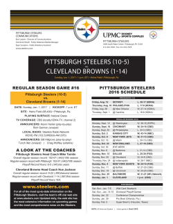 pittsburgh steelers (10-5) cleveland browns (1-14)