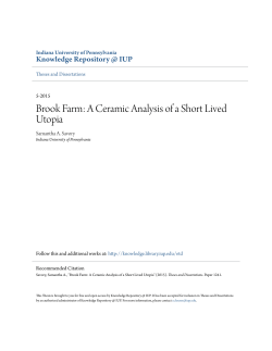 Brook Farm: A Ceramic Analysis of a Short Lived Utopia