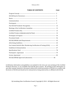table of contents - Insulating Glass Certification Council