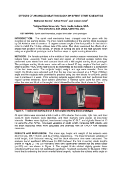 EFFECTS OF AN ANGLED STARTING BLOCK ON SPRINT START