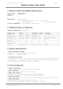 Material Safety Data Sheet