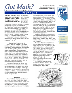 Got Math? 3.14 Pi-Day