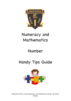 Numeracy and Mathematics Handy Hints