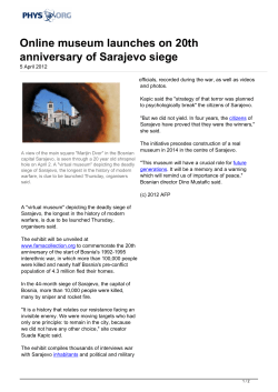 Online museum launches on 20th anniversary of Sarajevo siege