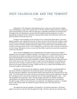 post-colonialism and the tempest