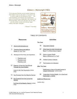 Gideon v. Wainwright - An Online Resource Guide for Social Studies