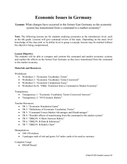 Economic Issues in Germany