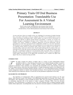 Primary Trait Analysis of Formal Business Presentations