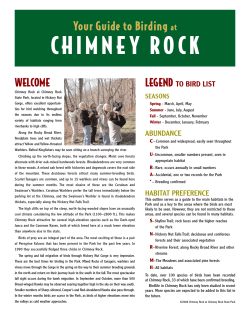CR08011 Bird Brochure - Chimney Rock at Chimney Rock State Park
