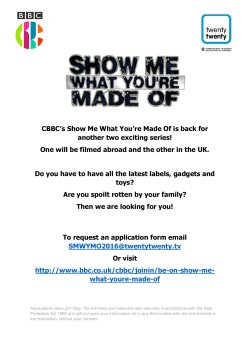 CBBC`s Show Me What You`re Made Of is back for another two