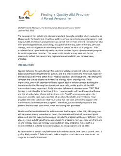 Finding a Quality ABA Provider