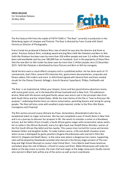 PRESS RELEASE For Immediate Release