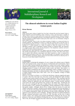 The silenced subalterns in recent Indian English women poets