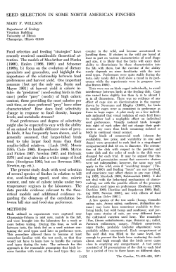 Seed Selection in Some North American finches