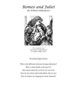 Romeo and Juliet 14-15 - Ms. Lonardo`s English Class