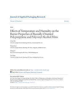 Effects of Temperature and Humidity on the Barrier Properties of