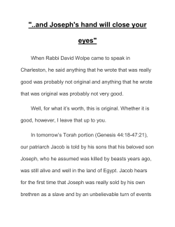 and Joseph`s hand will close your eyes