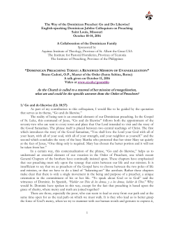 the text of Fr. Bruno`s talk.