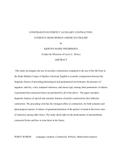 CONSTRAINTS ON PERFECT AUXILIARY CONTRACTION