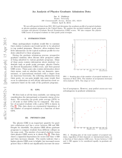 An Analysis of Physics Graduate Admission Data