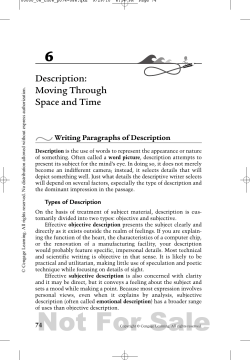 Moving Through Space and Time