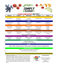 May High School Lunch Menu