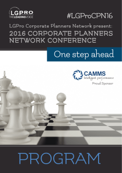 2016 Corporate Planners Network Conference Program
