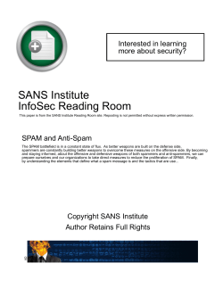 SPAM and Anti-Spam