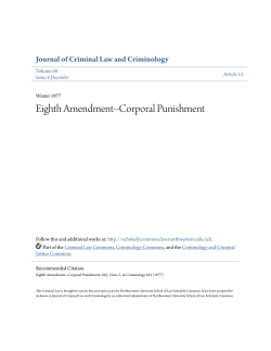 Eighth Amendment--Corporal Punishment