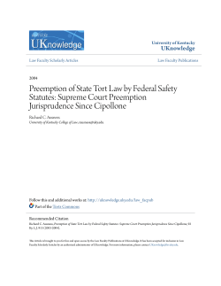 Preemption of State Tort Law by Federal Safety Statutes: Supreme