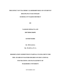 the effect of teachers` leadership role on students` discipline in