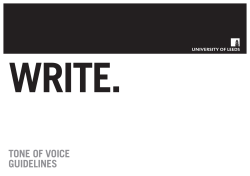 tone of voice guidelines - Communications