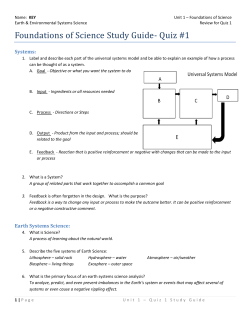 Foundations of Science Study Guide