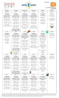 Monday Tuesday Wednesday Thursday Friday Sat/Sun Created by: