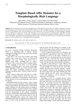 Template Based Affix Stemmer for a Morphologically Rich Language