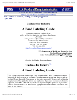A Food Labeling Guide