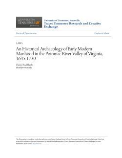 An Historical Archaeology of Early Modern Manhood in the Potomac